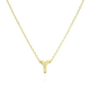 Melinda Maria Block Letter Necklace 18K Gold Over Sterling Silver- Y